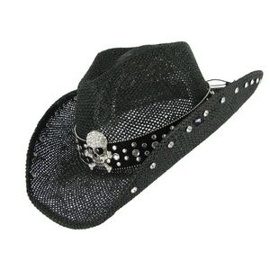 New One Size "crystal" Western Straw Hat